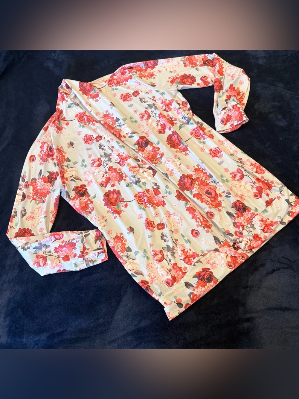 Floral Rose Long-Sleeve Women’s Open Top